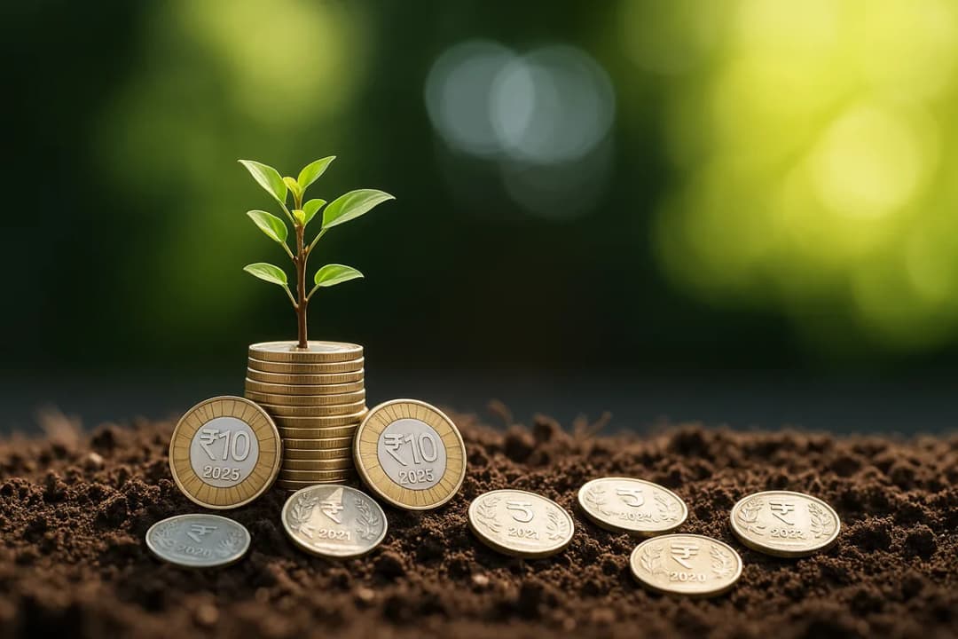 Plant on pile of coins demonstrating the returns on the SIP investment